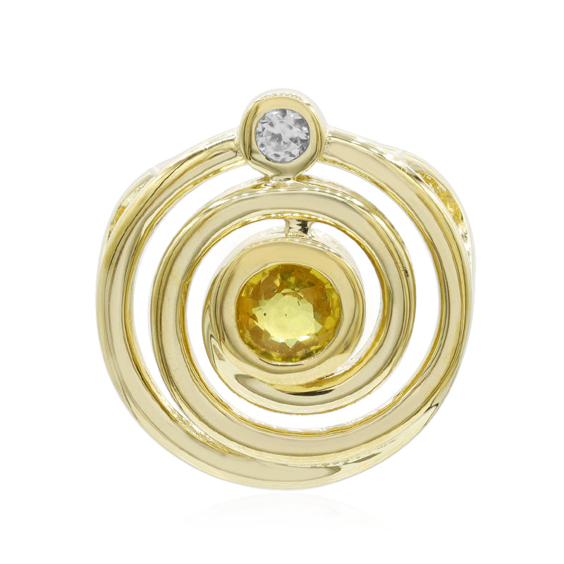 Gelber Saphir-Silberanhänger (MONOSONO COLLECTION)