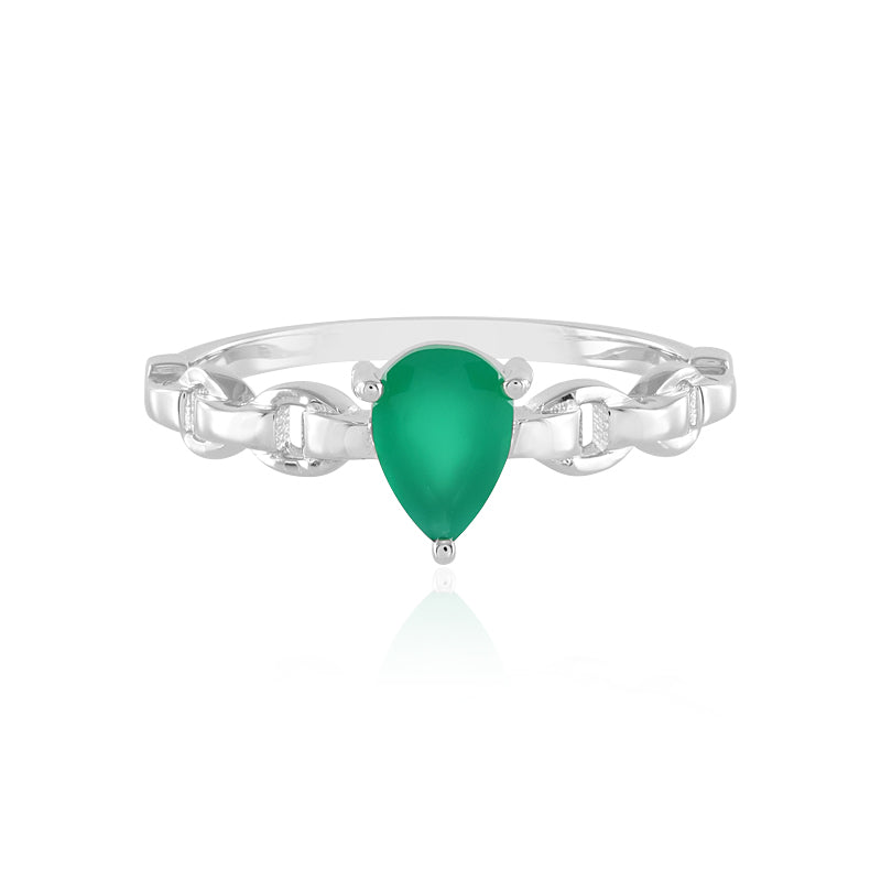 Grüner Onyx-Silberring