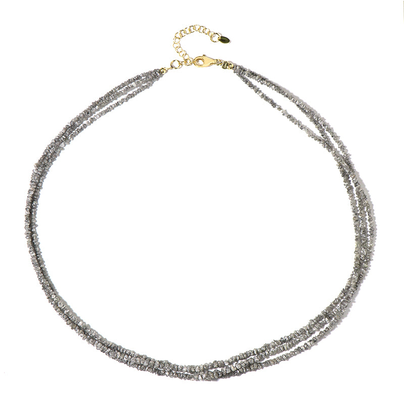 Silberfarbener Diamant-Silberhalskette