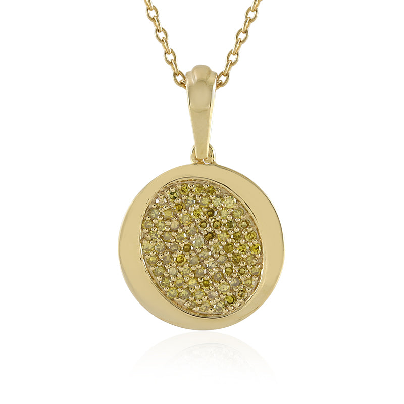 Gelber I2 Diamant-Silberhalskette