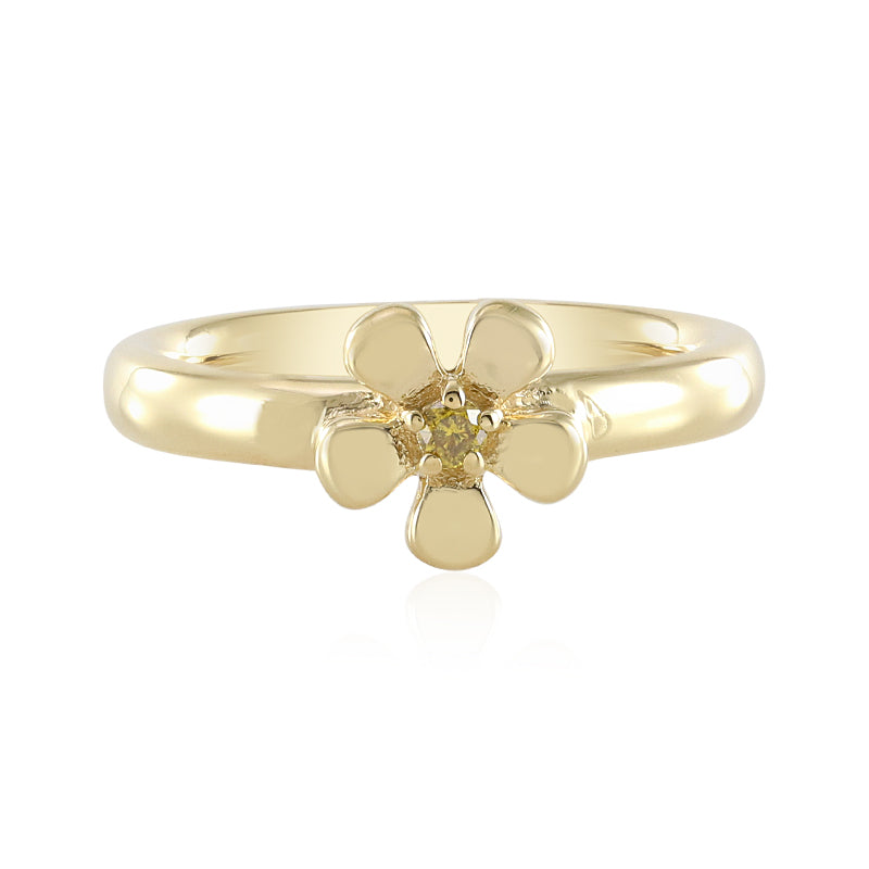 Gelber I3 Brillant-Silberring