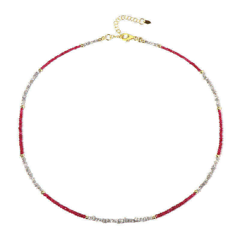 Edelstein-Silberhalskette