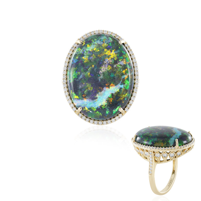 Andamooka-Matrix-Opal-Goldring (AMAYANI)