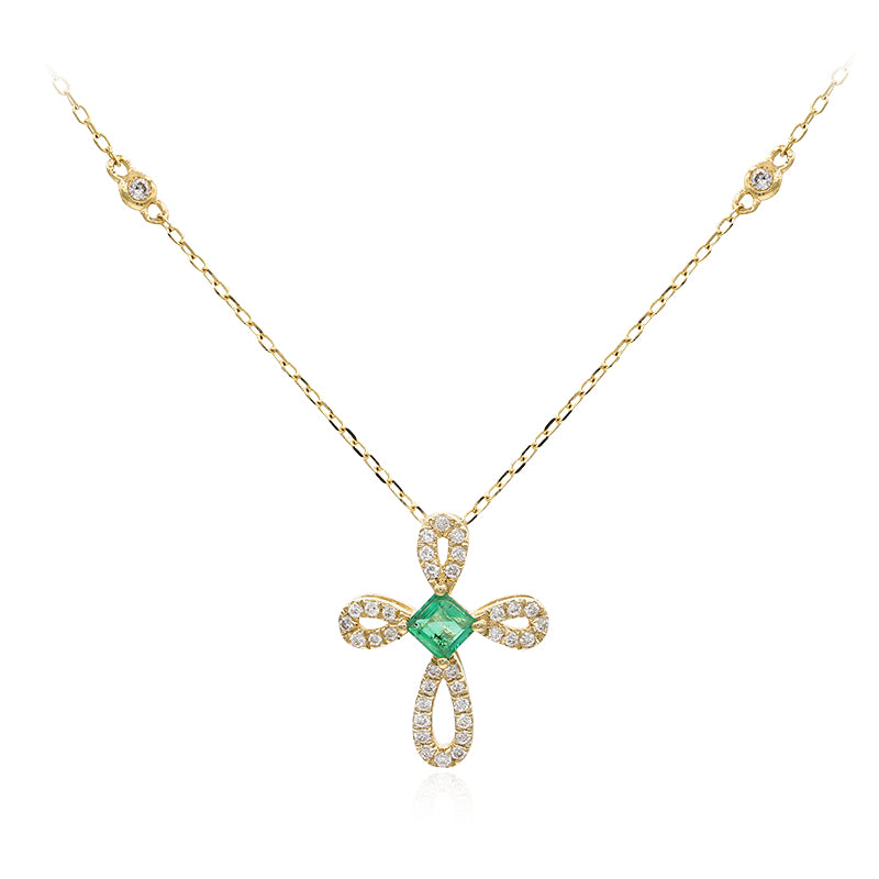 AAA-Sambia-Smaragd-Goldhalskette (CIRARI)