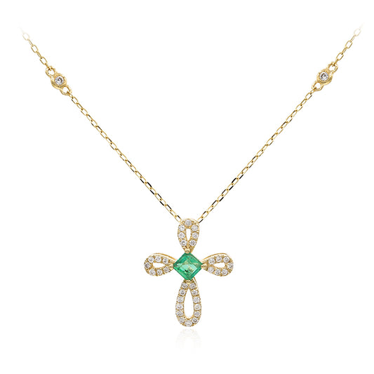 AAA-Sambia-Smaragd-Goldhalskette (CIRARI)