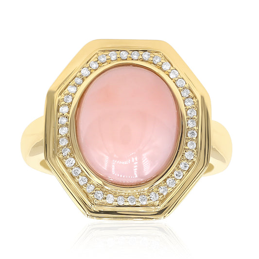 Pinkfarbener Opal-Goldring (CIRARI)