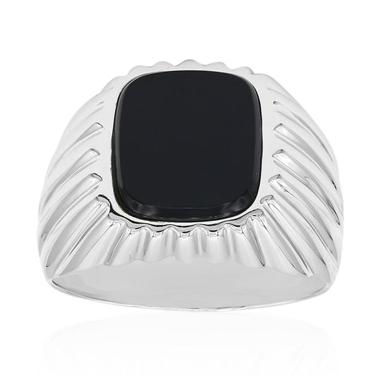 Schwarzer Onyx-Goldring