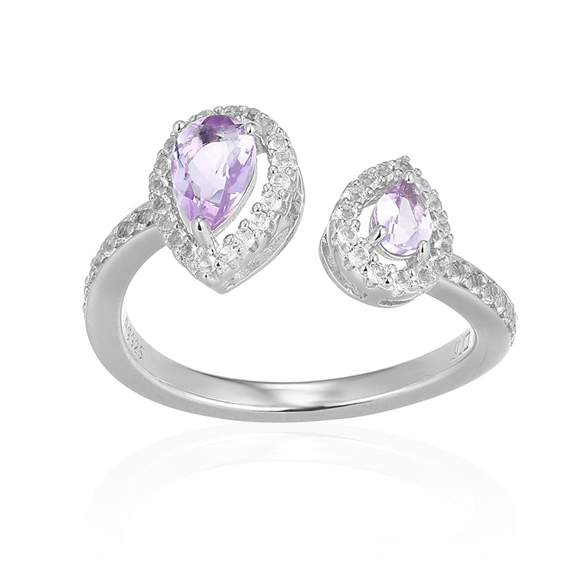 Lavendel-Amethyst-Silberring