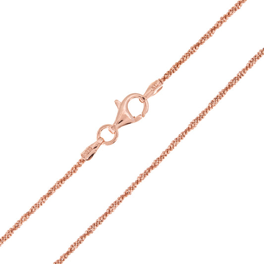 Silber-Criss-Cross-Kette - 3,54 g - 60 cm - rosévergoldet