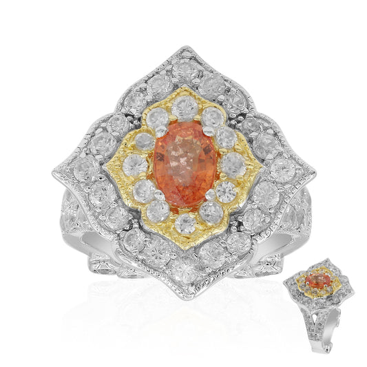 Padparadscha-Saphir-Silberring (Dallas Prince Designs)