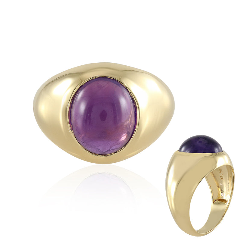 Sambia-Amethyst-Herren-Silberring