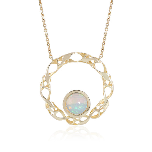 Welo-Opal-Goldcollier (Ornaments by de Melo)