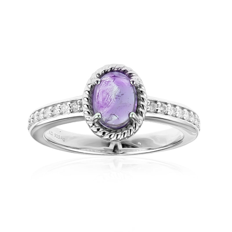 Chevron-Amethyst-Silberring