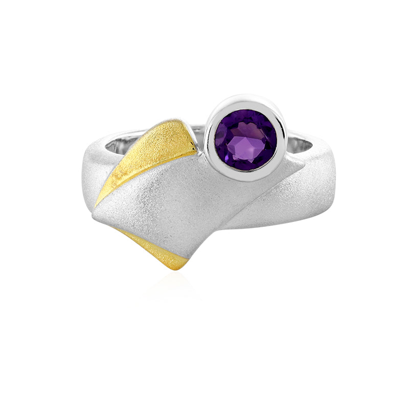 Uruguay-Amethyst-Silberring (MONOSONO COLLECTION)