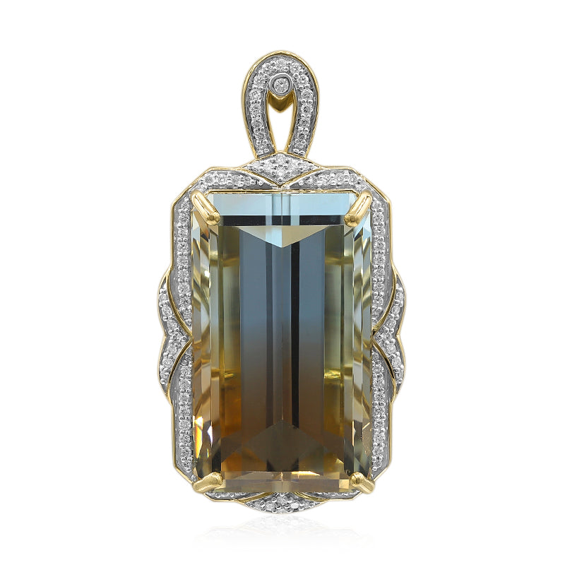 Multicolored Ukrainian Topaz Gold Pendant (AMAYANI)