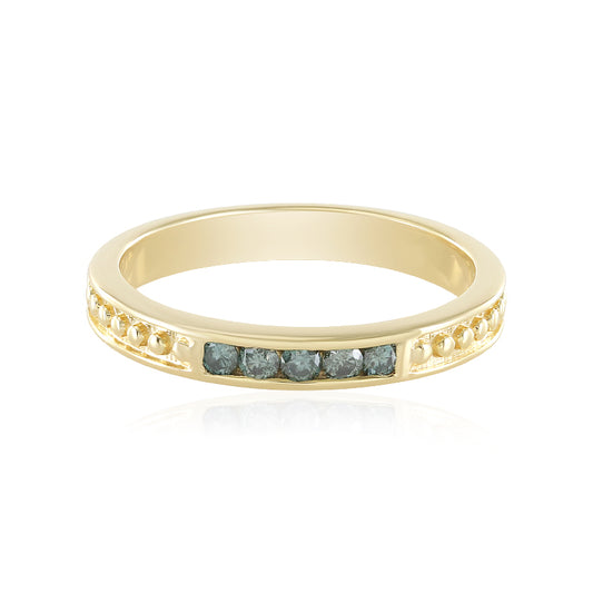 Blauer I2 Diamant-Silberring