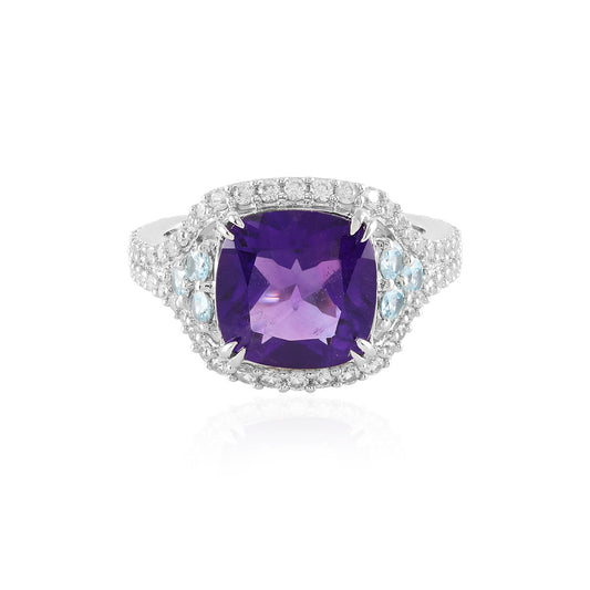 Sibirischer Amethyst-Silberring