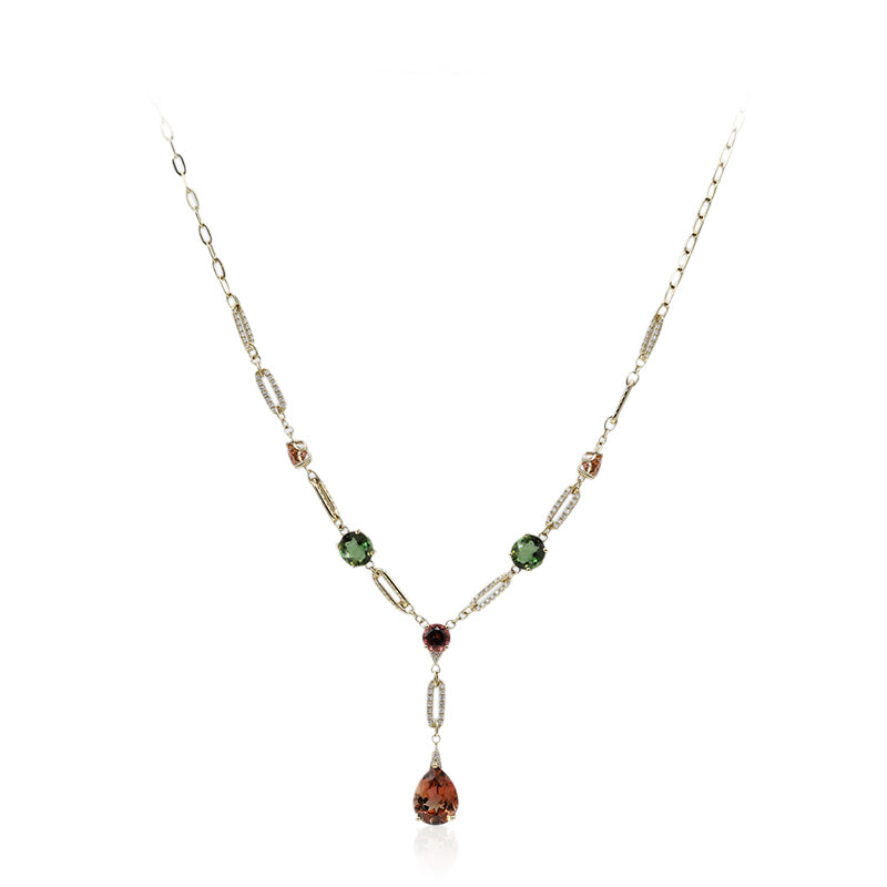 Congo neon tourmaline gold necklace (CIRARI)