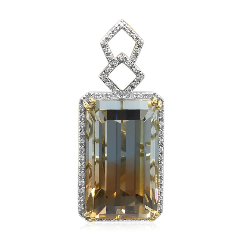 Multicolored Ukrainian Topaz Gold Pendant (AMAYANI)